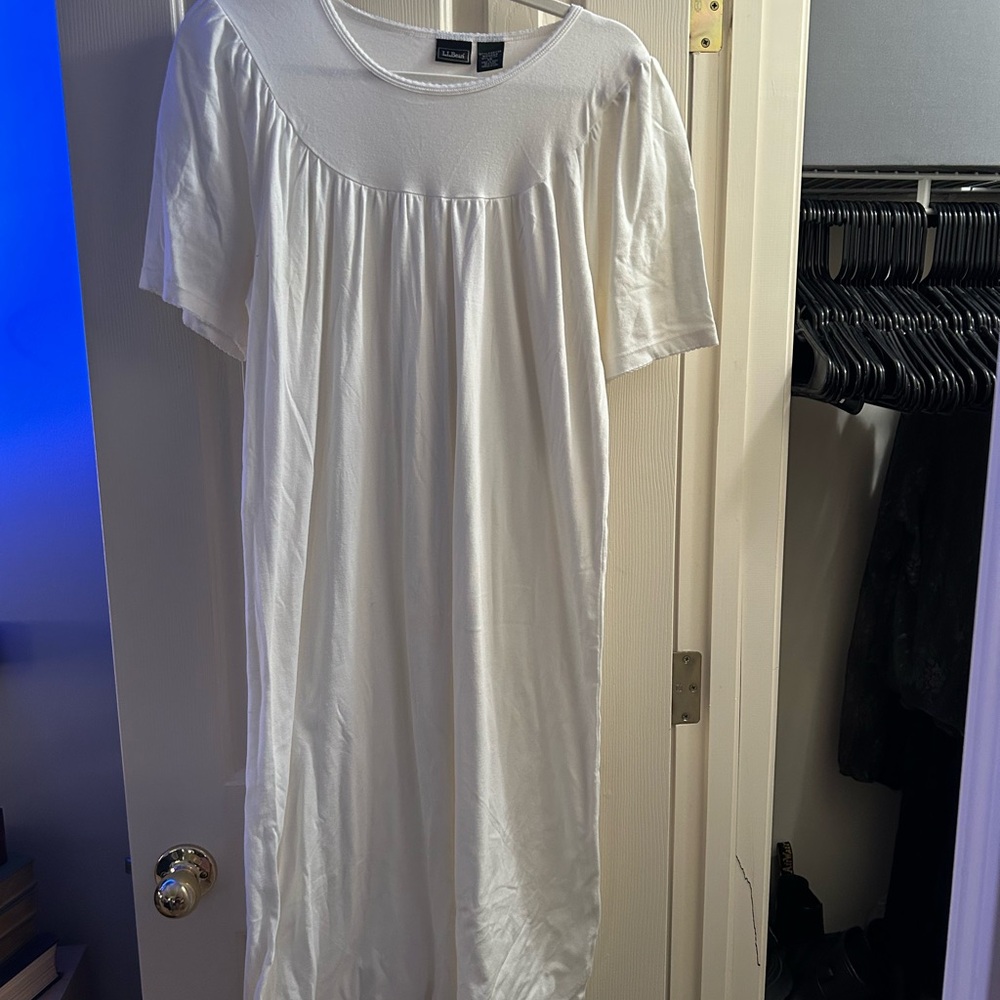 L.L. Bean Women's White Cotton Dress